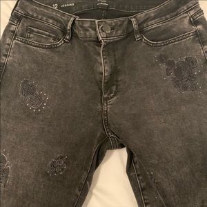 A.n.a Black Flower Print Size 12